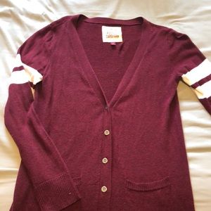 Red Button-Up Cardigan